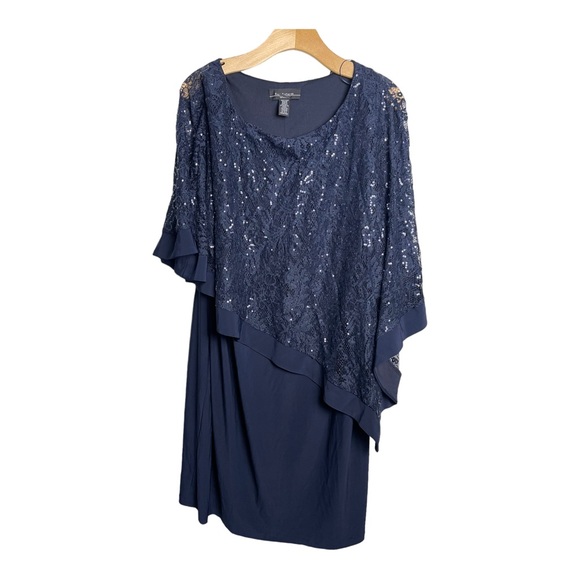 R&M Richards 8749W Blue Short Plus Size Mother Of The Bride Size 20W NWT - Picture 3 of 12